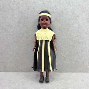 Carlson Dolls Play Doll 11 In Vintage Girl Black Hair Brown Eyes Vinyl DOLL A110